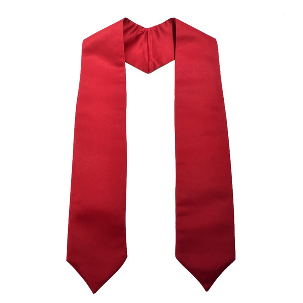 New Graduation Stole Unisex Adult Plain Colleage Students Costume Accessory 58inch Length Red/White/Black/Green