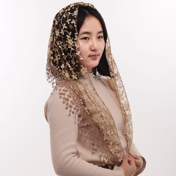 1pc Women Soft Lace Chapel Veil Triangle Pattern Veil Classic Church Mantilla High Quality Fast Shipment