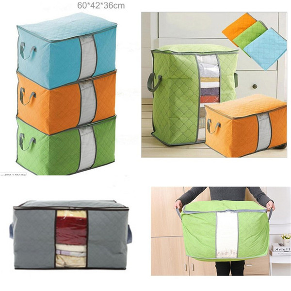 Portable Non Woven Quilt Storage Bag Clothing Blanket Pillow Underbed Bedding Big Organizer Bags House Room Storage Boxes Buggy Bag Best