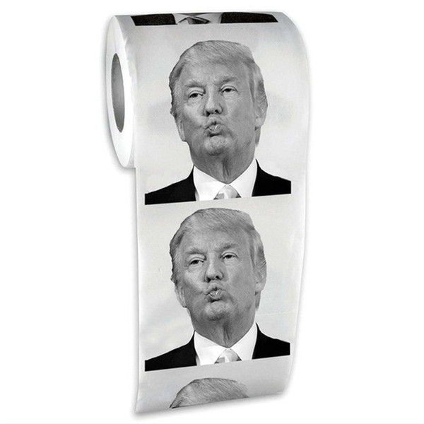 Creative Funny Roll Toilet Paper with Donald Trump Photo Printed Toilet Paper Gag Gift