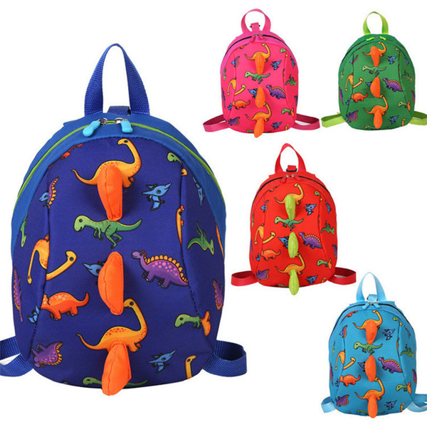 Dinosaur Anti-lost Kids Backpack Cartoon Dinosaur Strap Walker Safety Harness Preschool Kindergarten Boys Girls School Shoulders Bags