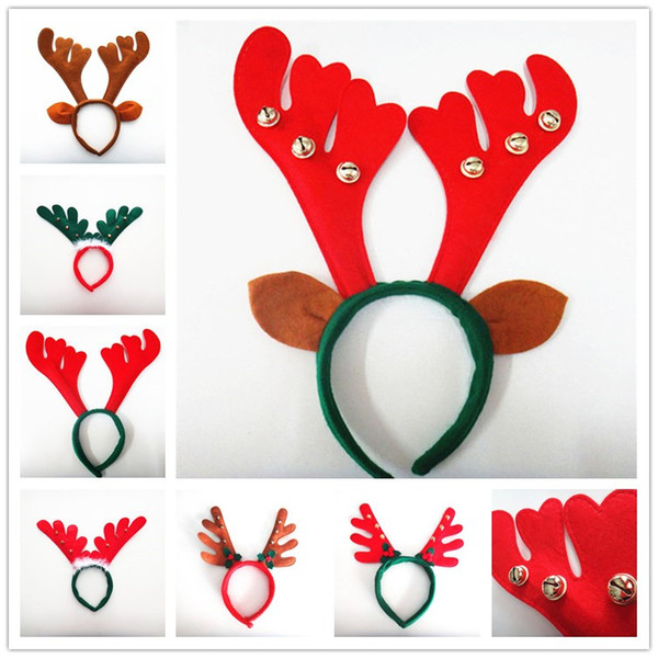 Christamas deer antler hair sticks Kids Hairband Bell headbands Ear head bands for Halloween Party DIY Hair Accessories Costumes Hair Clasp