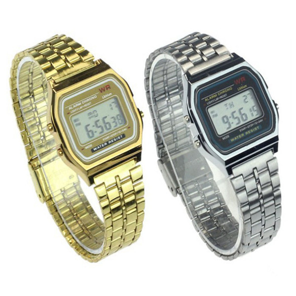 F-91W LED Electronic Watch Sports Stainless Steel Belt Thin Alarm Clock Watches f 91w Men Women Students Date Digital Watch Wrist A21604