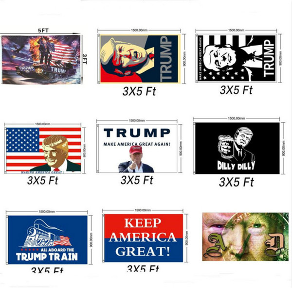 10 Colors Trump Tank Flag For President 2020 Bumper Make America Great Again USA Election Flag Banner Countyard Garden Decor Flags A5702