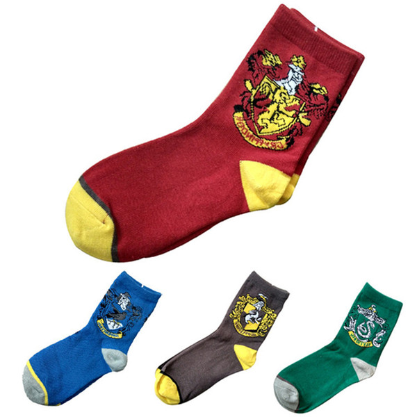 School Stockings Harry Potter Socks Ravenclaw Gryffindor Hosiery Slytherin Hufflepuff Sox Cosplay Costume Socks Striped Badge Christmas Gift