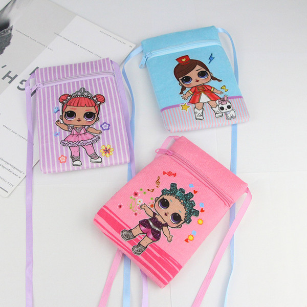 Ins Surprise Girls Mini Wallet Cartoon Princess Girls Coin Purse Zipper Small Square Bag Key Case Teenager Children Portable Handbags C51704