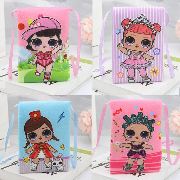 Surprise Girls Mini Wallet Cartoon Princess Girls Coin Purse Zipper Small Square Bag Key Case Teenager Children Portable Handbags C51704