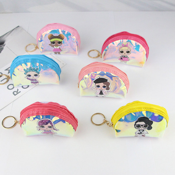 Surprise Girls Cartoon Laser Coin Purse Waterproof TPU Zipper Wallet Children Cute Storage Handbags Cluth Bags For Card Earphone Key C51703