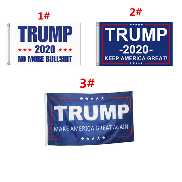 3 Style 90*150cm Trump Flag Double Sided Printed Donald Flags Keep America Great Again Polyester Decor Banner For President USA 50pcs