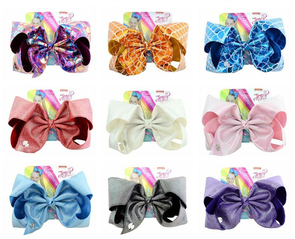 JOJO Big Bowknot Laser Hairpins Bows With Clip Bling Girl Barrette Colorful Bow Hair Clips Children Headwear Accessories Christmas Gift new