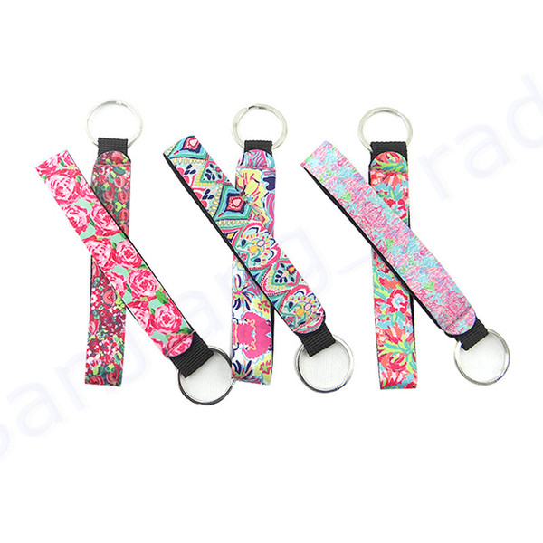 Valentine's Day Gifts Lily Long Strip Key Buckle Submersible Material Keychain Multi Style Colour Printing Small Gift Exquisite Pendant