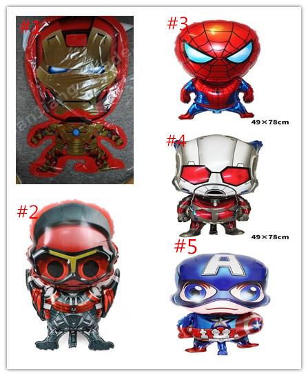 The Avengers 4 Balloons Cartoon Kids Toys Captain America Iron Man Hunting Wild Goose Spider-Man Aluminum Foil Decorative Balloon A51003