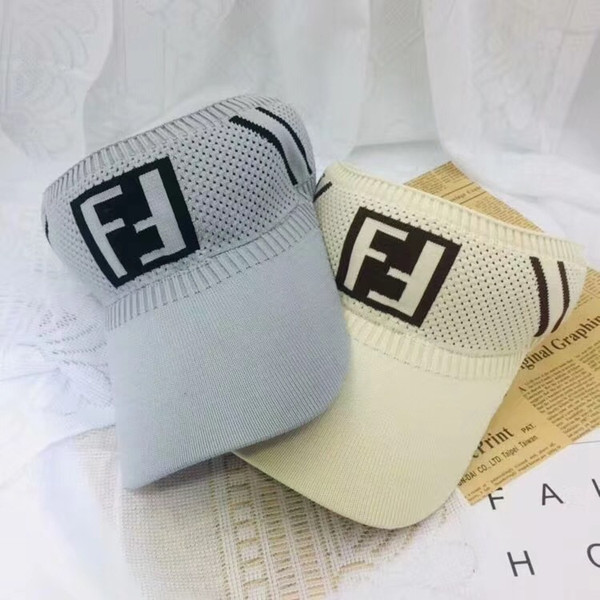 FF Letter Knit Sports Sun Visor Cap Summer Empty Top Hat Golf Tennis Jogging Beach Headband Snapback Baseball Hats Ponytail Caps 2019 B5051