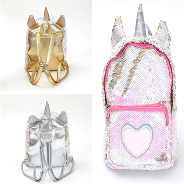 Unicorn Backpack Shoulder Bag for Women Girls Sequins PU leather Backpacks Paillette Handbags Unicorn Shape School Book Bags Shopping Totes