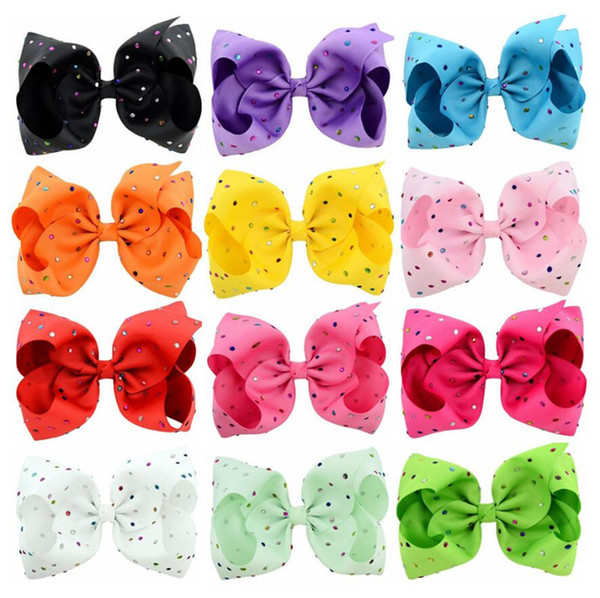 8 Inch JoJo Siwa Bow Hairpin Kids Bowknot Hairpins Diamond Dot Girl Large Bowknot Barrette Colorful Bow Floral Hair Clip Accessories A32705