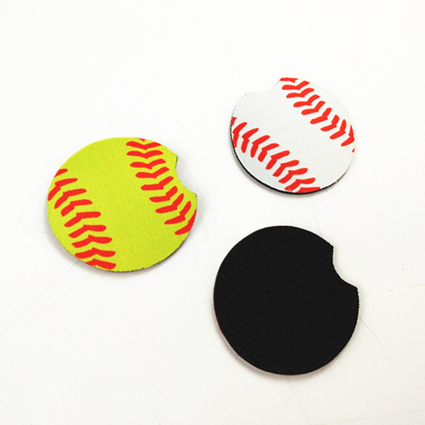 Neoprene Coasters Baseball Soccer Multicolor Insulation Cup Mat Bottom Protective Covers for Vacuum Insulated Travel Mug Water Bottle A375