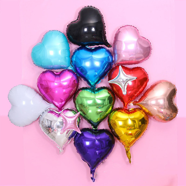 Valentine's Day Love Gift 18inch Heart Shaped Aluminum Foil Balloon Wedding Birthday Party Home Decoration Balloons Festival Supply