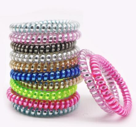 Candy Color Telephone Wire Hair Ring Jelly Gum Clear Elastic Hair Bands Ties Plastic Spring Hairband Rubber Ropes Hair Accessories A21401