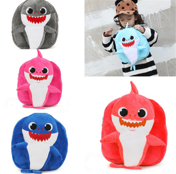 INS Kids Baby Shark Backpack PinkFong Cartoon Plush School Bag Girl Boy Children School Bags Shark Backpacks Baby Infantil Snack Bags 1-4T