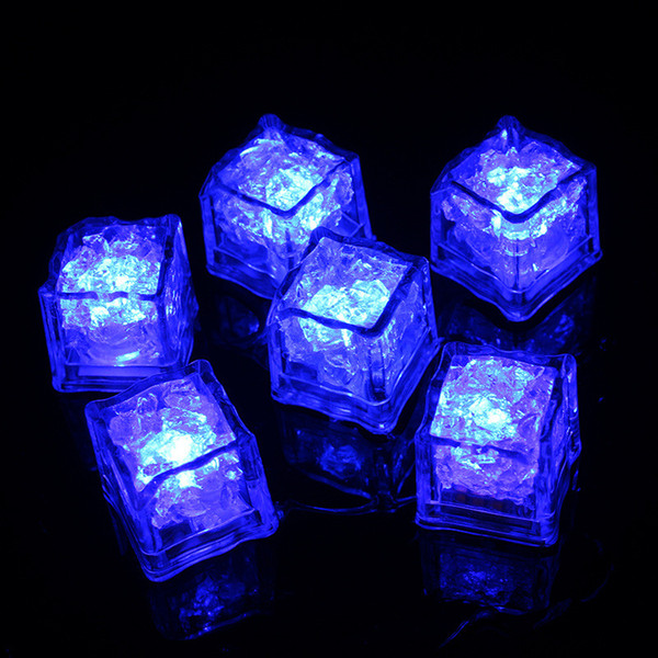 Halloween LED Light Ice Cube Artifical Liquid Sensor Lighting Crystal Ice Cubes Flash Wedding Party Decoration 2019 Valentine's Day Gitfs