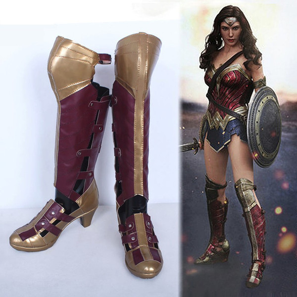 Wonder Woman Diana Cosplay Shoes Women Knee High Boots
