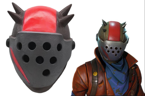 Latex Fortnite Rust Lord Helmet Halloween Costume