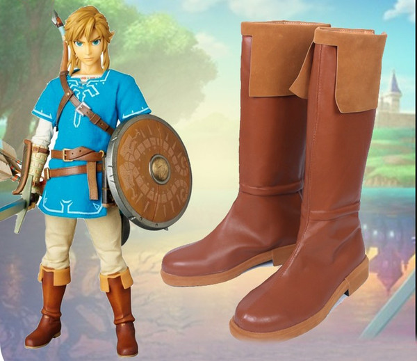 The Legend of Zelda Link Anime Brown Costume Shoes Cosplay Boots