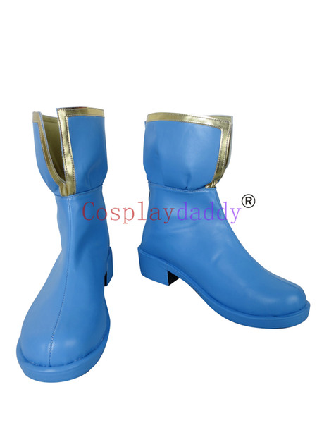 Puella Magi Madoka Magica Miki Sayaka Blue Halloween Short Cosplay Shoes Boots H016