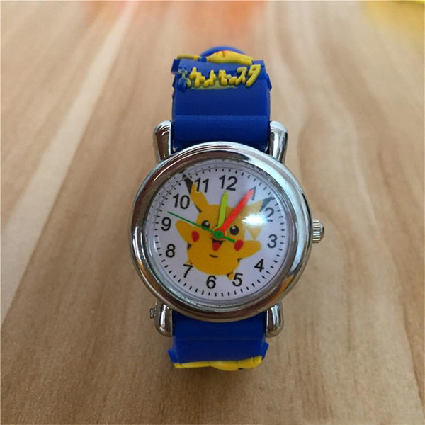 3D Cartoon Pikachu Watch Boys Girls Soft Silicone Quartz Watches Students Cartoon Anime Digimon Watch Wristwatches For Kids gifts Free Ship