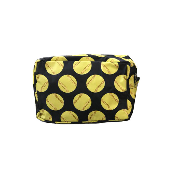 Nylon baseball softball Print cosmetic bag Zipper Make up bags Pillow Toilet Bathing Pouch Travel Women's Travel Cosmetic Bag DHL FREE