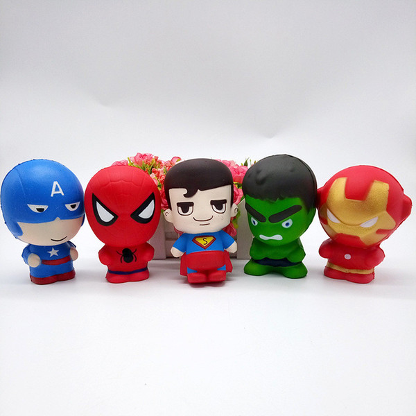 11cm Squishy Spider Man Slow Rising Cartoon Avengers Marvel Heros Captain America Charm The Hulk Toys Superhero Squishy Toy for kids DHL