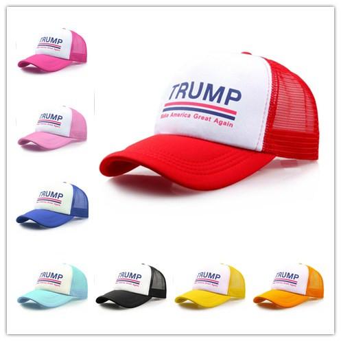 Colorful Trump Unisex Baseball Ball Cap Casquette Keep America Great Hat Fashion Donald Trump Mesh Cap Summer Beach Ball Sunhat B52002