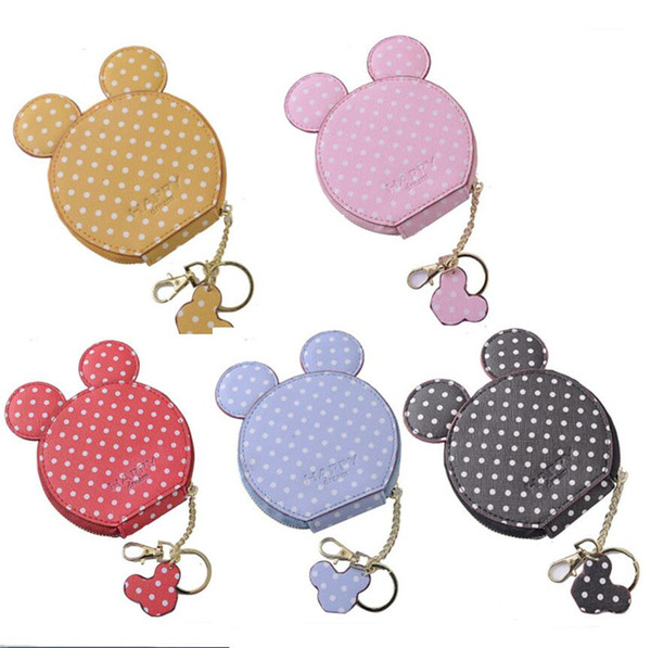 Happy Dream Ear Designer Mini Coin Purse Cute Cartoon Dot Zipper Wallet Pocket Brand Luxury Metal Chain Gilrs Kids Cartoon Pendant A521010