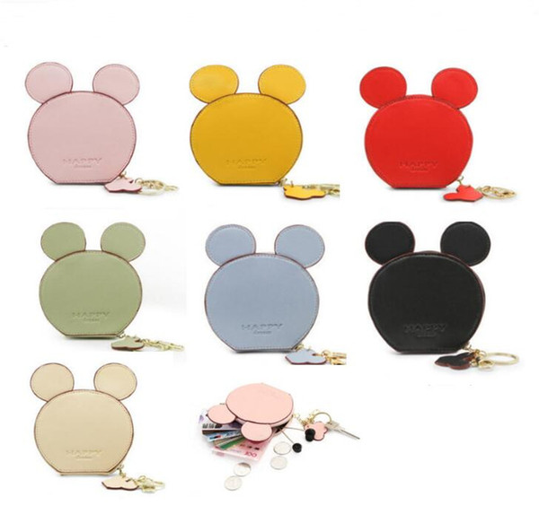 Cute Ears Coin Purse Zipper Mini Wallet happy dream letter Cute round ears wallet coin purse small bag coin bag Kids zipper wallet 7 Colors