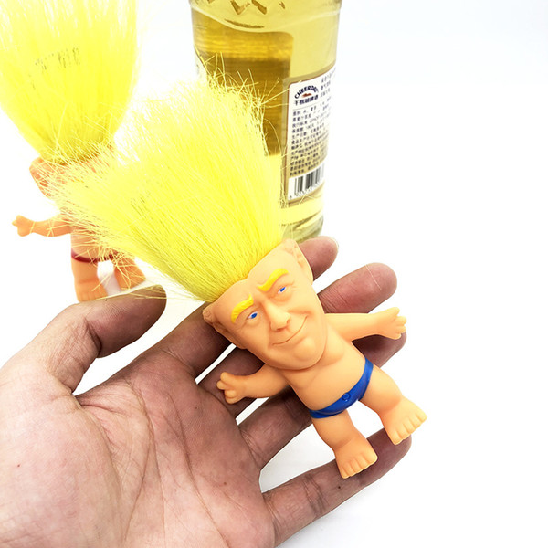 Hot Simulation President Donald Trump Troll Doll Multifunction Dolls Bottle Opener Mini Doll PVC Hand Office Troll Dolls Party Gifts A43001