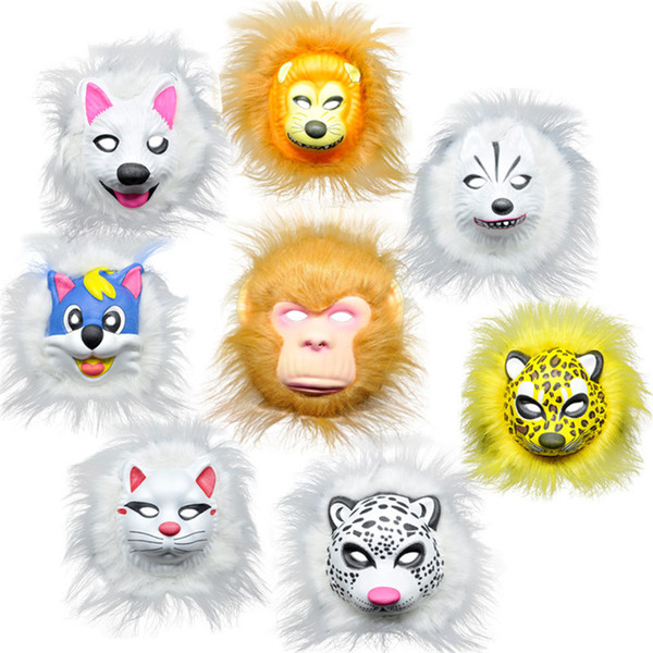 plush animal masks lion leopard fox children EVA mask halloween costumes Halloween mask toy best gift for child halloween festival costumes