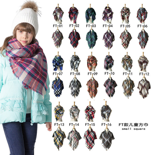 16 Styles Plaid Scarf Children Use Small Squares Warm Soft Winter Blanket Pashmina Scarf Costumes Christmas Gifts Tartan Scarf Shawl Scarves