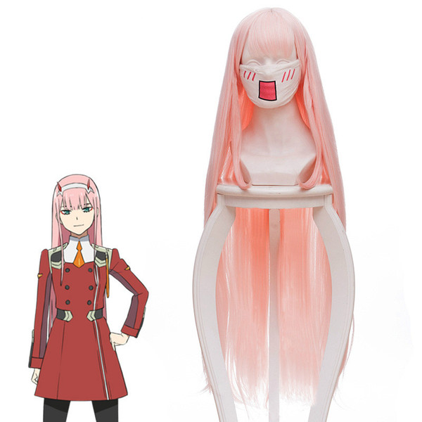 New Arrival DARLING in the FRANXX 02 Cosplay Wigs Zero Two Wigs 100cm Long Pink Synthetic Hair Perucas Cosplay Wig