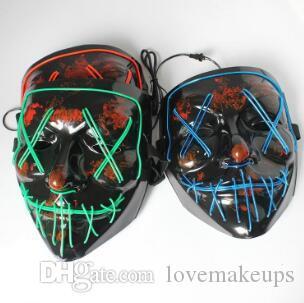 Halloween Horror mask LED Light up Mask Cosplay Costume Tools Party Horror Glowing Dance Masks In Dark