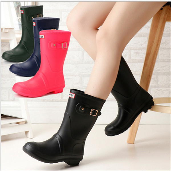 Brand Rainboots Snow Boots Mid-calf Low Heels Rain Boots Women Men's Waterproof Rubber Water Shoes Designer Outdoor Rainshoes Plus size