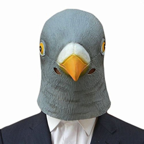 Wholesale-Creepy Pigeon Head Mask Latex Prop Animal Cosplay Costume Party Halloween Giant Bird Head Mask