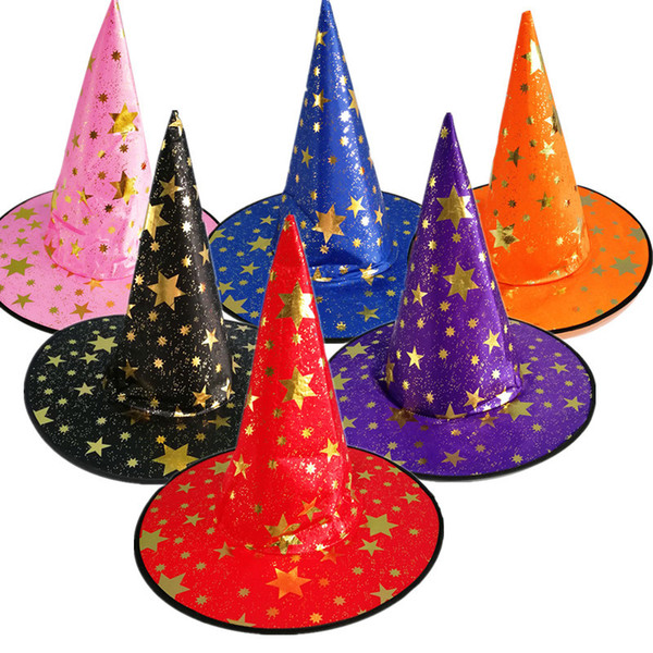 2018 Halloween Hat Witch Hat Fancy Dress Party star capwig Costume Cap Party Decor for Kids Caps wig witch halloween costumes for adults