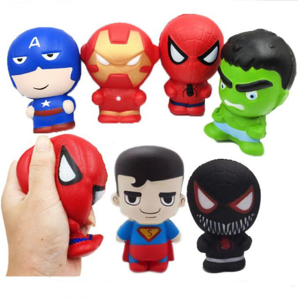 Squishy Spider Man Slow Rising Cartoon Avengers Marvel Heros Captain America Charm The Hulk Toys Superhero Squishy Toy for kids 