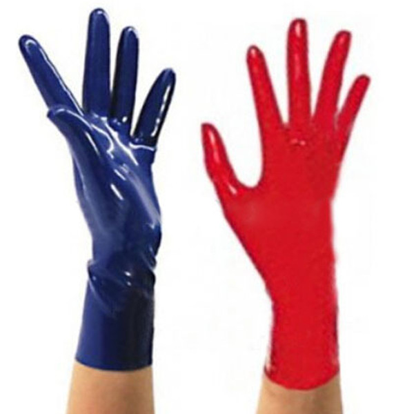 Wholesale-2016 New Arrive Top Fashion Latex Gloves Sexy Lingerie Dress Rubber Wrist Gloves Women Zentai Fetish Short Hot Sale