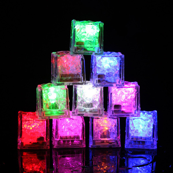 Flash Ice Cube Water-Actived Flash Led Light Put Into Water Drink Flash Automatically for Party Wedding Bars Christmas led lamp Crystal Cube