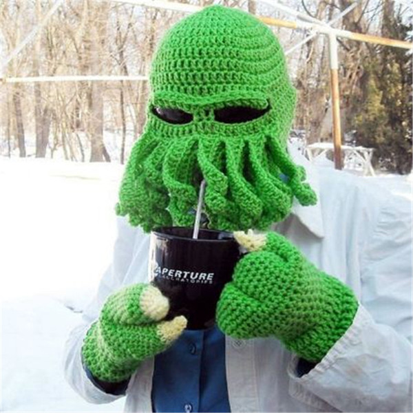 Fashion Knitted Hats Women Men Knitted hat Cap 11 colors funny octopus shape knitted hats for girls Warm Winter woolen Cap ouc1090