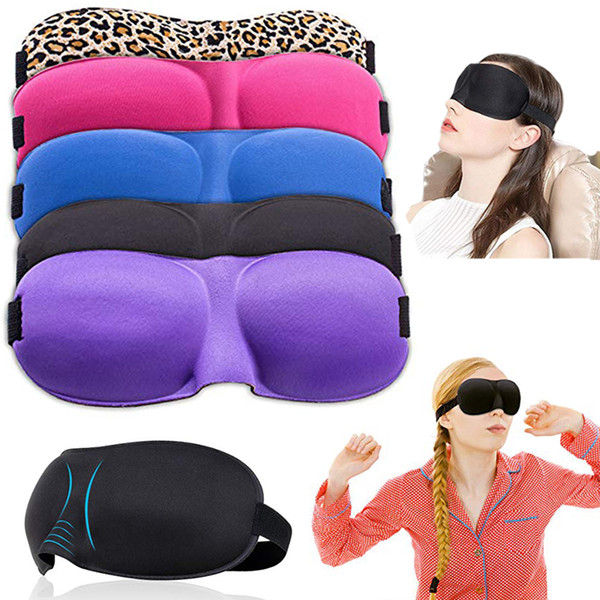 Comfortable 3D Sleep Mask 12 colors Contoured Ultralight Sleeping Mask Cover Shade Eye Patch Blindfold Travel Eyepatch No Pressure Eyeshade