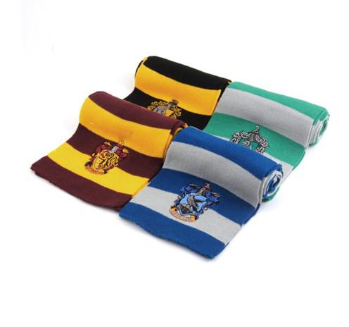 Harry Potter Scarf Scarve Gryffindor Slytherin Hufflepuff Ravenclaw School Unisex Knitted Striped Scarf Gryffindor