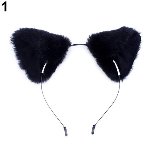 Girl's Cartoon Cute Furry Cat Fox Ears Prop Headband Hairband for Cosplay Party