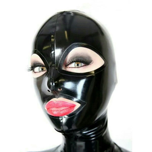 100% Pure Latex Hoods open Eyes&Mouth for Catsuit Beautiful girl headgear Rubber Fetish Mask Cosplay Party Wear Handmade Costumes